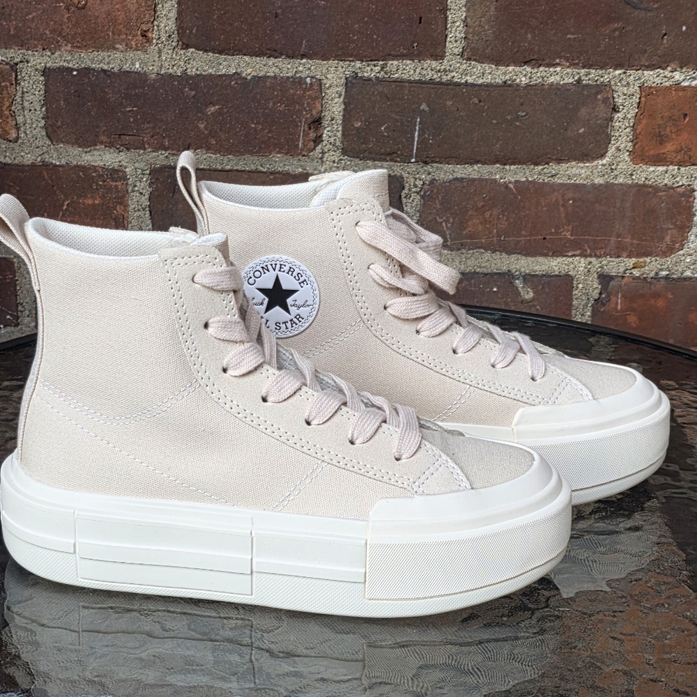Converse Cream Canvas High-Top Sneakers